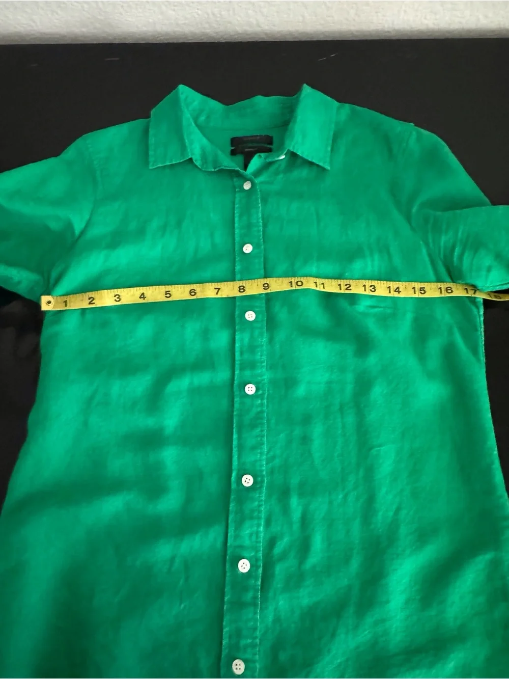 J. Crew Perfect Green Button Down Linen Blend Shirt - Picture 4 of 10